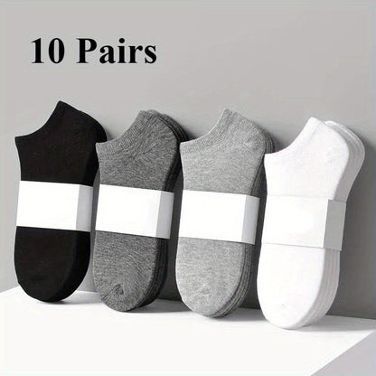 10\u002F20 Pairs Women's Comfy Ankle Socks - Sporty Black & White Solid Color Socks with White Trim - Breathable Athletic Socks for Sports, Gym, Casual Wear - Hand Wash Only - Great Gift & Women
